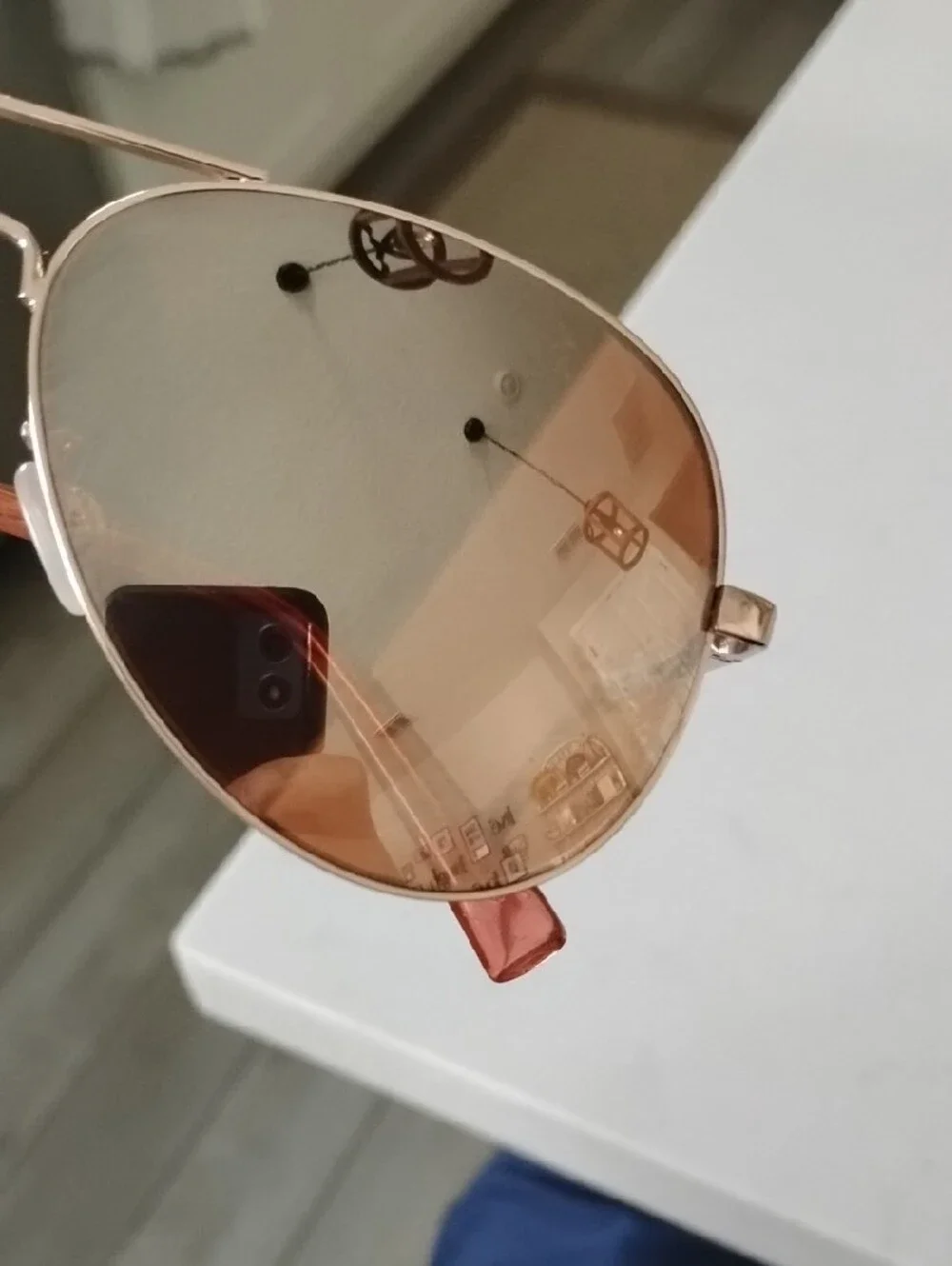 Aviator Gold Metal  Sunglasses - Brown Lenses